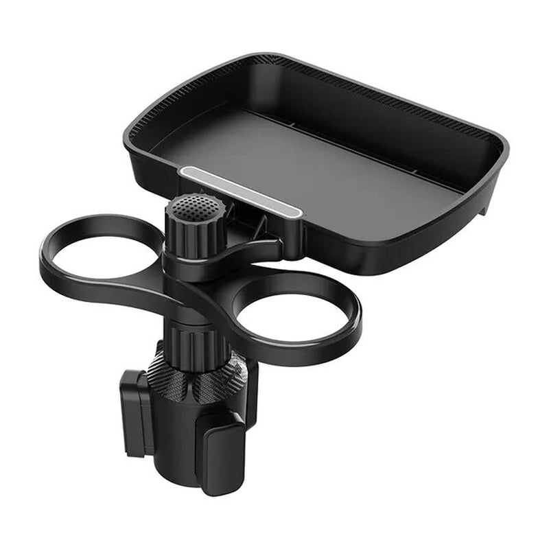 Dual Cup Holder Expander Adjustable for 360°Rotating Multifunctional Car Seat Cup Holder Snack Tray Drink Holder